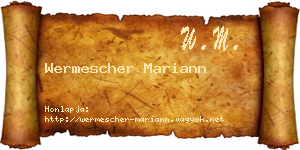 Wermescher Mariann névjegykártya
